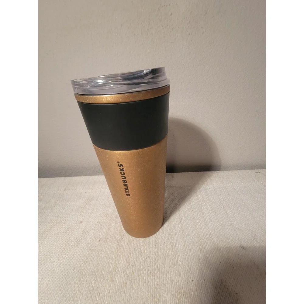 STARBUCKS cracked Gold 16 fl oz tall Coffee Stainless Travel Tumbler Mug 2021